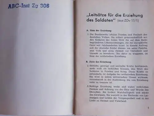 Leitsätze für die Erziehung des Soldaten und Erlaß Erzieherische Maßnahmen