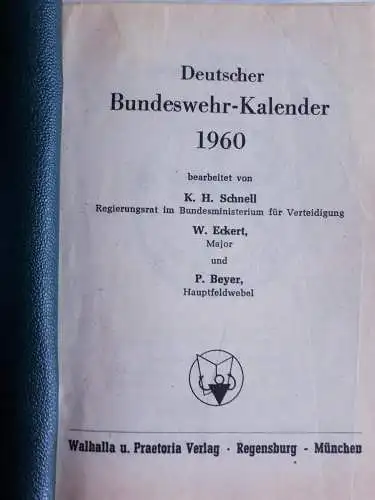 Deutscher Bundeswehrkalender 1960