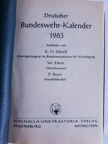 Deutscher Bundeswehrkalender 1963