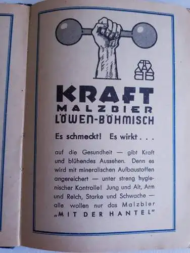 Kalender 1938 - Löwenbrauerei Böhmisches Brauhaus