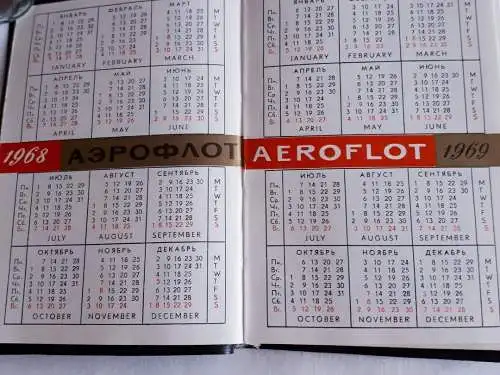 Aeroflot - Soviet Airlines Notizbuch/Kalender 1969