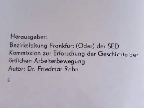 Rot Front zwischen Spree und Oder