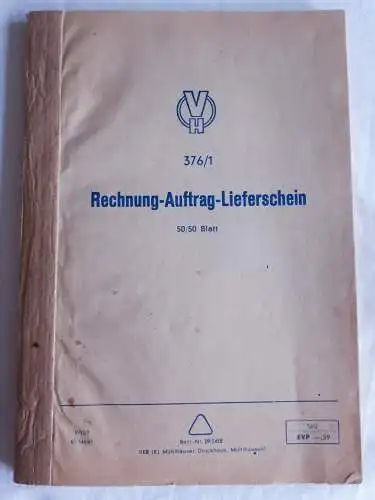 DDR Rechnung - Auftrag - Lieferschein