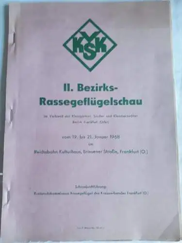 DDR VKSK II.Bezirks-Rassegeflügelschau 1968