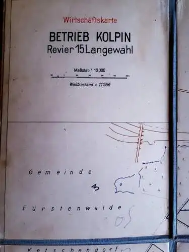 DDR Wirtschaftskarte Betrieb Kolpin Revier 15 Langewahl