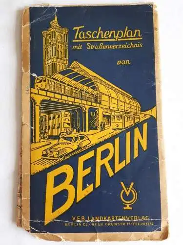 DDR Taschenplan mit Straßenverzeichnis von Berlin