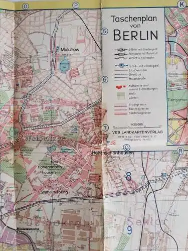 DDR Taschenplan mit Straßenverzeichnis von Berlin