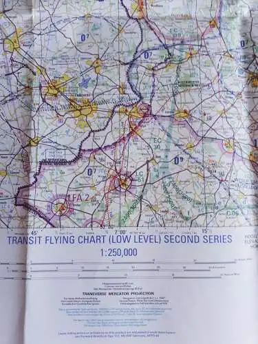 Luftfahrtkarte Transit Flying Chart Low Level 2nd Series 1:250,000 - Enschede,Netherlands,Germany