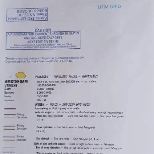 Luftfahrtkarte Transit Flying Chart Low Level 2nd Series 1:250,000 - Enschede,Netherlands,Germany