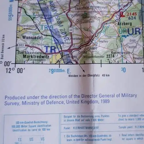 Luftfahrtkarte Transit Flying Chart Low Level 2nd Series 1:250,000 - Karl-Marx-Stadt,DDR,Tschechoslowakei,BRD