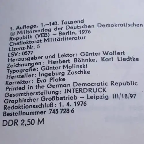 DDR NVA Kalender 1977