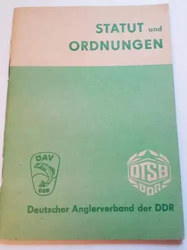 DDR DAV Deutscher Anglerverband Statut und Ordnungen