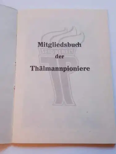 DDR Mitgliedsbuch der Thälmannpioniere blanko