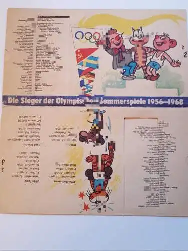 Karte Die Sieger der Olympischen Sommerspiele 1956-1968