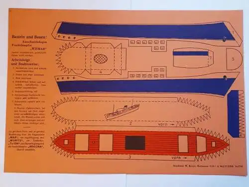 Ausschneidebogen Frachtdampfer Wismar
