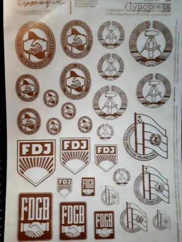 DDR Typofix Rubbelbild SED FDJ DSF DDR Wappen