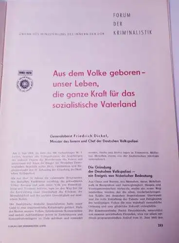 Forum der Kriminalistik 25 Jahre im Dienste des Volkes