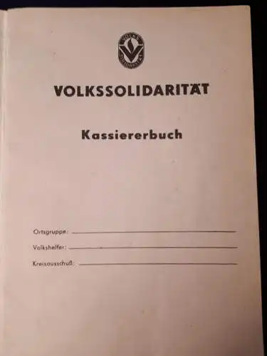 DDR Volkssolidarität Kassiererbuch