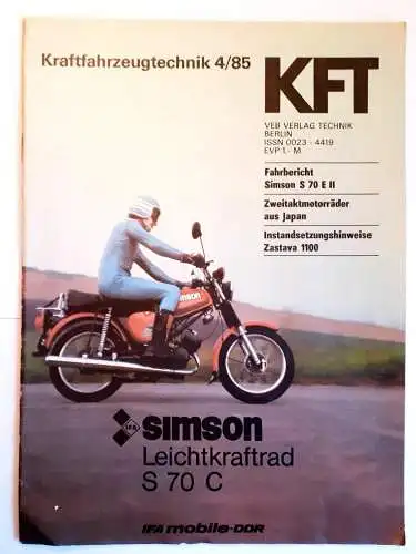 DDR KFT Kraftfahrzeugtechnik Nr.4/1985