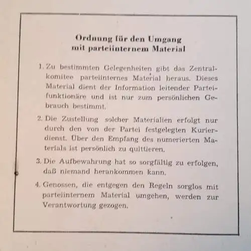 Parteiinternes Material Tagung des ZK der SED vom 21.-23.3.1962