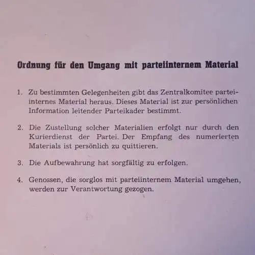 Parteiinternes Material 3.Tagung des ZK der SED 29.7.-30.7.1963