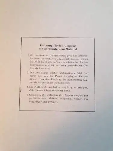 Parteiinternes Material Einige Grundfragen der Entwicklung der DDR