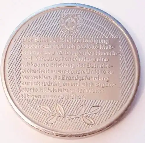 DDR Zivilverteidigung Medaille 30 Jahre Schwermaschinen- und Anlagenbau