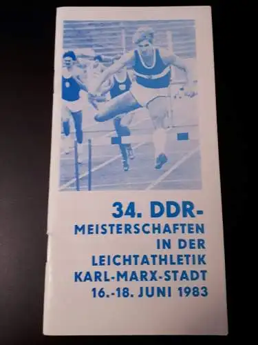 Programmheft 34.DDR Meisterschaften Leichtathletik 16.6.-18.6.1983 Karl-Marx-Stadt