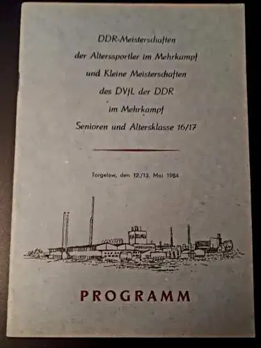 Programmheft DDR Meisterschaften der Alterssportler im Mehrkampf 12.5.-13.5.1984 Torgelow