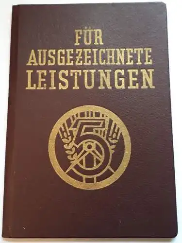 DDR FDGB Ausweis 5 Jahres Plan Für ausgezeichnete Leistungen