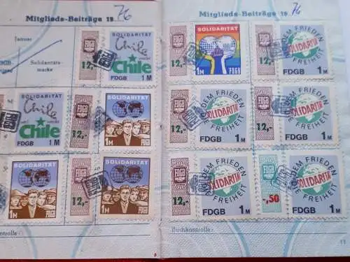 DDR FDGB Mitgliedsbuch