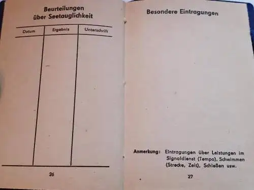 DDR GST Gesellschaft für Sport und Technik Seesport Leistungsbuch blanko