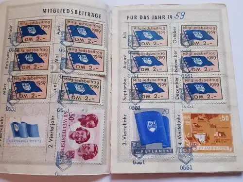 DDR FDJ Mitgliedsbuch plus Mitgliedsbuchverlängerung 4 Jahre