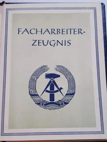 DDR Facharbeiterzeugnis 1960