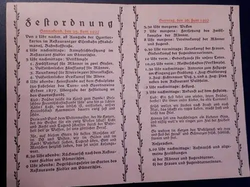 DT Deutsche Turnerschaft Karte 33.Gauturnfest Erkner 25.-27.6.1927