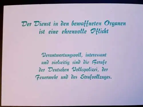 DDR MdI Klappkarte Bezirksbehörde der Deutschen Volkspolizei Frankfurt/Oder