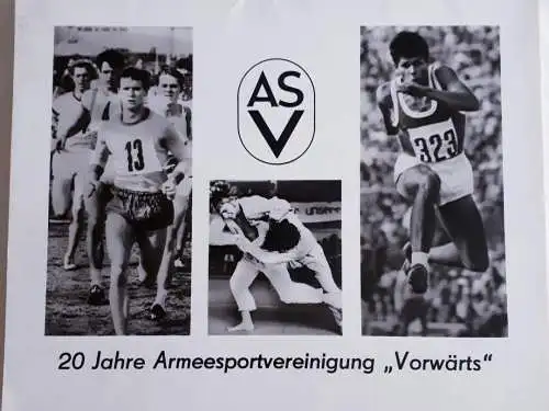 DDR Bildmappe 20 Jahre Armeesportvereinigung "Vorwärts"