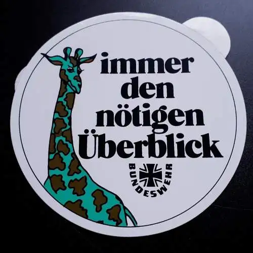 Bundeswehr Reklame Aufkleber Giraffe groß