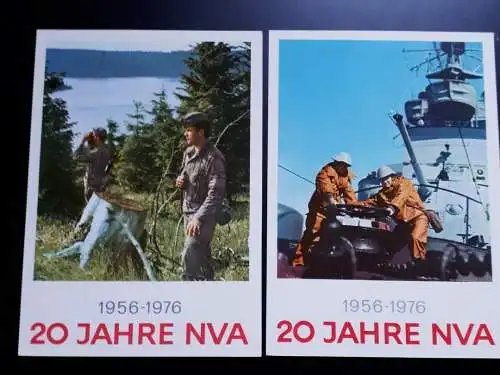 DDR 4 Postkarten 20 Jahre NVA 