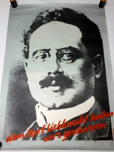 DDR Poster Plakat dem Karl Liebknecht haben wir`s geschworen