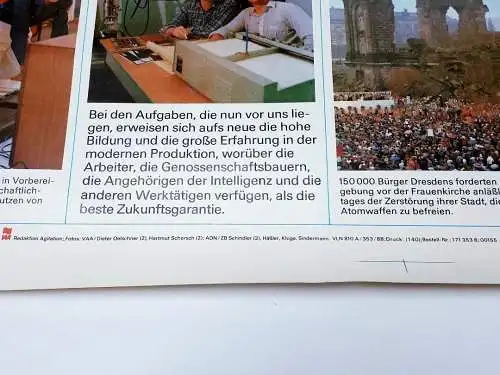 DDR Poster Plakat Zielstrebig voran auf dem Kurs des XI.Parteitages