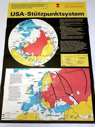 DDR Poster Plakat USA - Stützpunktsystem