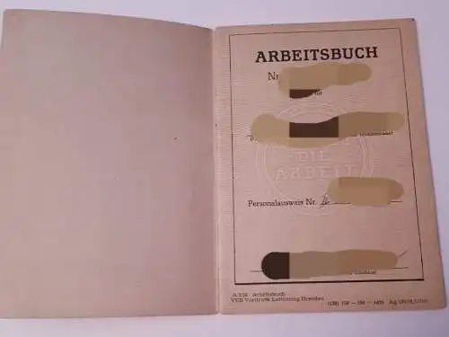 DDR Arbeitsbuch für einen Mann