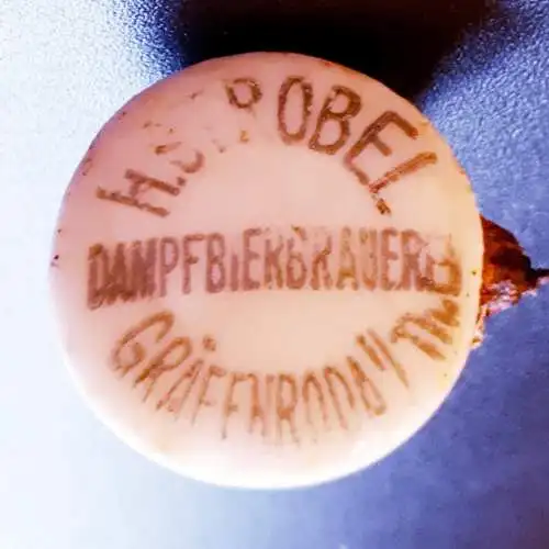 Bügelverschluß Porzellan Heinrich Strobel Dampfbierbrauerei Gräfenroda/Thüringen