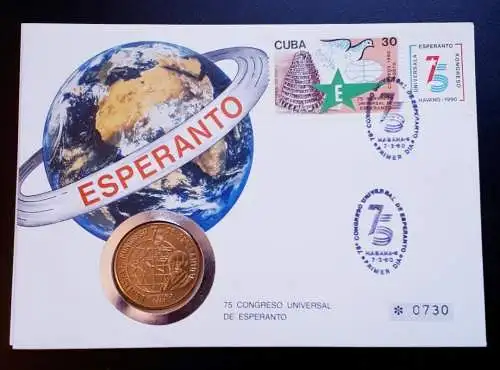 Numisbrief Cuba 75.Congreso universal de Esperanto