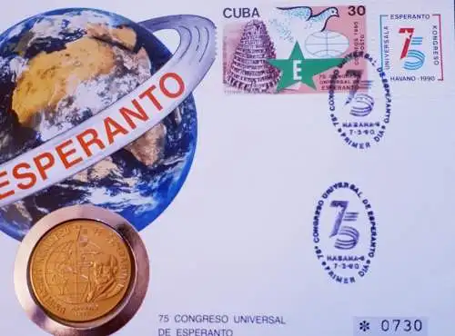 Numisbrief Cuba 75.Congreso universal de Esperanto