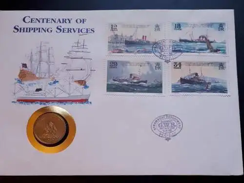 Numisbrief Guernsey Centenary of shipping Services