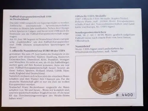 Numisbrief BRD Fußball Europameisterschaft 1988