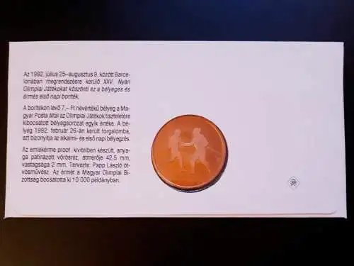Numisbrief Ungarn Olympische Sommerspiele Barcelona 1992
