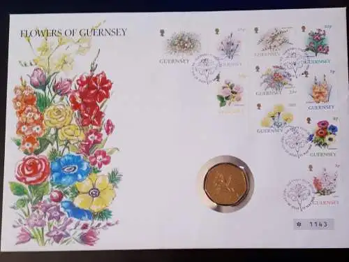 Numisbrief Flowers of Guernsey